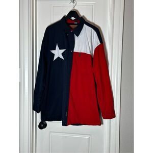 Rock Point size 2XL Texas flag long sleeve button down shirt